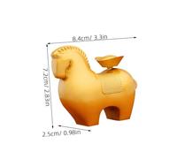 Zerodeko Zinc Alloy Horse Figurine with Ingot Decoration Compact Desk Ornament for Home and Office Decor Traditional Symbolism Collectible Statue for Living Bookshelf Shelf and Table