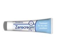 Zeroderma Zerocream Emollient Cream 2-in-1 Moisturiser & Soap Substitute, for Eczema, Psoriasis & Dry Skin Conditions. Hydrating Relief for Flaking Skin, 50g