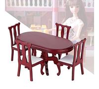 Zerodis 1:12 Doll House Elegant Elliptical Board Chair Defined to Decorate the Rooms of Dockkery, 4 High Rear Chairs, Quality Equipment, Wood, 1:12 DOCKHUS Accessories for Collectors