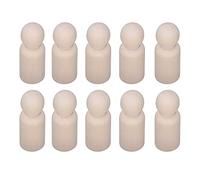 Zerodis 10 Pcs Wooden Peg Dolls, Unfinished Doll Bodies Polished Smooth Hardwood People Statue Learning Educational Toys for Cake Topper Home Decoration Art Supply (Male Puppet)