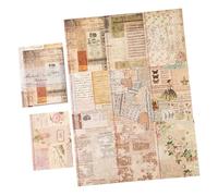 Zerodis 10 Sheets Vintage Antique Paper Set for DIY Scrapbook Diary Card Decor with Retro Craft Design, for Handmade Albums and Journals (Patchwork Pattern)