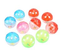 Zerodis 10 STCS Plastic Mask Toy Ball with Jingle Balls, Training Toys for the Cage, Bite of