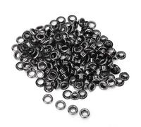 Zerodis 100 Sets Brass Eyelets with Fixing Gasket, 4MM Antique Style Eyelet Repair Replacement Kit for Various DIY Art and Crafts (Black)