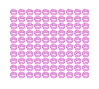 Zerodis 100PCS 8mm Leg Rings, Plastic Identification Bands for Pigeons, with Reusable Easy to Install for Poultry Dove Marking (Pink)