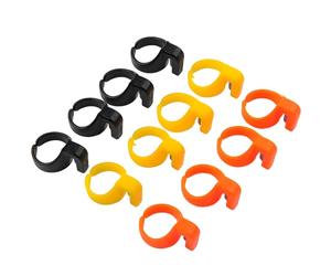 Zerodis 12 Pcs Finger Ring Cutters, Plastic SK5 Steel Blades Utility Rings Knife for Finger Portable Finger Knife Rings for Cutting Yarn, Fishing Line, Weaving, Mixed Color
