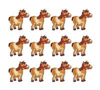 Zerodis 12Pcs Embroidery Cloth Stickers Horse Iron On Patches DIY Sew Applique Repair Patch