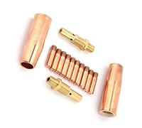 Zerodis 14Pcs Gas Nozzle 21-50 Nozzle Diffuser Tip Copper Welding Kit, Complete Set with 2 2 Diffusers 10 Tips for Tweco Torch Guns, Professional and Welding Consumables