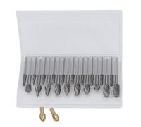 Zerodis 20 Pcs Double Cut Tungsten Carbide Burr Set 1/8 Inch Shank with 2 Collets for Woodworking Carving Engraving Polishing Metal Plastic Glass Stone