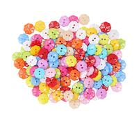 Zerodis 200Pcs Colorful Flower Buttons, Plastic Craft Buttons for Sewing, Durable Decorative DIY for Clothing and Bags