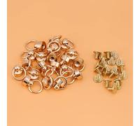 Zerodis 20pcs Rivets Set, Brass Iron Fasteners for Leather Craft, Easy Install Rivets for Bags and Phone Cases (Gold)
