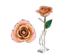 Zerodis 24k Gold Rose Flower Gold Rose Forever Long Pink White Gift with Long Stem Rose