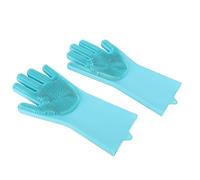 Zerodis 2Pcs Pet Bathing Gloves Dog Cat Shower Brush Silicone Massage Wash Gloves with Soft Cleaning Bristles and Hook for Pets Dishes Cars