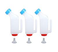 Zerodis 3 Pcs Feeding Bottle, 500ml Hanging Milk Nursing Feeder Washable Reusable Farm Animal Nurser Livestock Cow Nipples Kit for Baby Calves Lambs Goats Sheep Other Mammal
