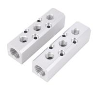 Zerodis 3 Way 5 Port Aluminum Air Manifold 1/4in NPT Output 1/2in NPT Input with -40F to 212F Temperature Range for Pneumatic Tools Systems
