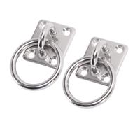 Zerodis 304 Stainless Steel Pad Eye Plate Square Heavy Duty Hook with M6 Round Ring Perfect for Kayaking Boat Rigging and Outdoor Activities