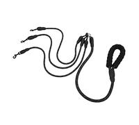 Zerodis 360 Rotating Reflective Dog Leash with Nylon Foam Handle for Walking Hiking Camping Beach Outdoor Recall Training (3 Heads)