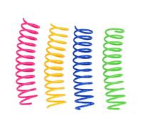 Zerodis 4pcs Cat Spring Toys, Interactive Plastic Coil Springs Kitten Toys Assorted Bright Colors Gift Box Set for Swatting Biting Playing (2 * 9.5cm)