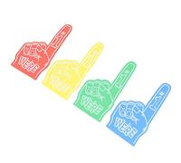 Zerodis 4pcs Foam Fingers Bulk Pack, Lightweight EVA Cheer Gear for Sports Events, Red Blue Yellow Green Colors, Ideal for Baseball Football Basketball Fans