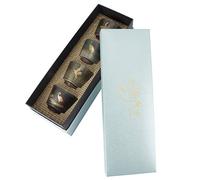 Zerodis 4pcs Retro Kiln Baked Tea Cup Set Japanese Ceramic Kung Fu Teaware Drinkware Coffee Mug Gift Box Set Holiday Gifts for Home Office Wedding(Type 2)