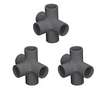 Zerodis 5 Way PVC Fitting Elbow, 10 Pcs 1 Inch Furniture Grade Pipe Connector for DIY Shelf Garden Greenhouse Support Structure Frame Building (Black)