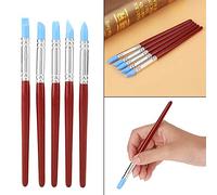 Zerodis 5pcs Rubber Tip Paint Pens, Clay Sculpting Tools, Clay Sculpture Carving Tool Silicone Color Shaper Brushes Pen for Embossing Art Coloring Nail Painting Modeling