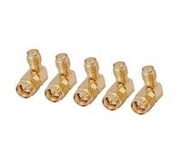 Zerodis 5Pcs SMA Male to Female Adapter, 90 Degree Right Angle RF Coaxial Connector Set Suitable for Microwave Equipment Digital Communication System