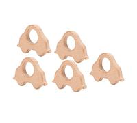 Zerodis 5Pcs Wooden Teether Toys, Natural Beech Wood Teething Rings, Smooth Edges for Baby Teething Relief and Motor Skill Development (Type 3)