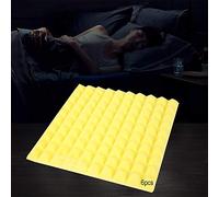Zerodis 6Pcs Pyramid Soundproof Foam Acoustic Panels Sound Absorbing Foam for Studio Home Theater with Fireproof Lightweight Noise Reduction 50*50*5cm (Yellow (50*50*5CM) ordinary model folded and)