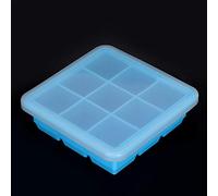 Zerodis 9 Grid Silicone Ice Mold with Lid, Push Up Bottom for Ice Cube Candy Chocolate Pudding Maker, BPA Free Microwave Dishwasher Safe
