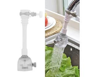 Zerodis Adjustable Splash-Proof Faucet Extender Rotatable Kitchen Water-Saving Tap Nozzle Filter Valve Faucet Extension (18cm-Gray)