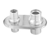Zerodis Air Conditioning Bulkhead Connector, 2-Port Billet Aluminum | Firewall Hose Fitting, 7/8-14 And 5/8-14 External Threads, Hot Rod OEM Aftermarket Fitment