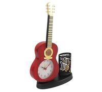 Zerodis Alarm Clocks Clocks Wall Radios Musical Violin Bedside Multifunctional Decorative Rugged Guitar with Pen Holder Vintage Rugged Guitar Chinoiserie Home