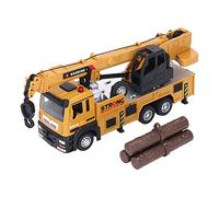 Zerodis Alloy Crane Toy Trucks, Kids Toy Construction Truck Friction Power Mechanical Engineering Vehicle Playset with Simulation Wood Crane Loader Model for Christmas New Year