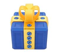 Zerodis Annoying Gift Box, 3D Printed Puzzle Box with Rotating Screw Threads Prank Present Case Decoration for Birthday, Graduation and Pranks 3.6x3.4x3.4in (Light Gold+Blue)