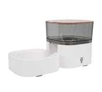 Zerodis Automatic Cat Dog Feeder with Detachable Stainless Steel Bowls Non Slip Base, Pet Water Dispenser Transparent Tank for Cats Small Dogs (Feeder (pink))