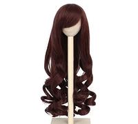 Zerodis Baby Original Long Brown Hair Dolls Toys 1/3 BJD Doll Wig Wigs Heat Resistant High Temperature Silk Dark Brown Long Curly Wig for 8 9in 21 24cm BJD Doll