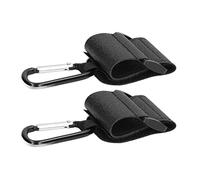 Zerodis Baby Stroller Hook Stroller Clamp/Holder Adjustable Leather Hook 2pcs Multipurpose Hanger Clips for Diaper Bags Shopping Bags with Aluminum Alloy Hands Use