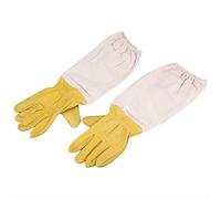 Zerodis Beekeeping Gloves for Beekeepers, Elastic Goat Skin Canvas Protective Gloves with Vented Long Sleeves for Beginner & Commercial Beekeeper Use (XXL)