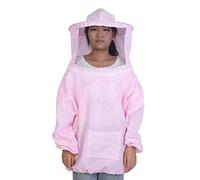 Zerodis Beekeeping Suit, Protective Cotton Beekeeping Jacket Hat Kit with Veil Bee Keeper Equipment (Pink)