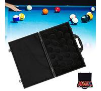 Zerodis Billiard Balls Storage Box Durable Lightweight Carrying Case for 22 Balls Billiards Snooker Pool Accessory for Pool Players Stainless Steel + PU Color