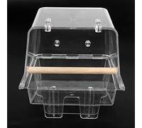 Zerodis Bird Cages Nests Birdhouses Feeder for Parrots Durable Material Integrated Food Bowl and Bath Tub for Budgerigar Canary and Cockatiel Acrylic No Mess Bird (food bowl)