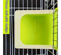 Zerodis Bird Feeder for Cage, Plastic Food and Water Dispenser with 500g Capacity, Ideal for Providing Pet Birds with Food and Water (Green)