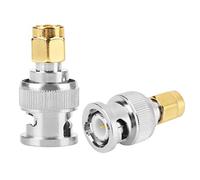 Zerodis BNC to SMA Male Adapter, 50 Ohm 6GHz, Gold Plated | PTFE Insulation Ring, Compact 27x14mm Size, Copper Build, RF Test Equipment Use