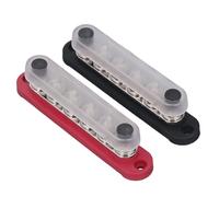 Zerodis Bus Bar 150A 48VDC with M6 Terminal Screws for Marine and | Nylon, Stainless Steel, Copper Construction, 300VA Includes Insulating Cover and Rubber Nut, Prevents Short