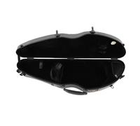 Zerodis Carbon Fiber Violin Case, Black Portable Backpack Storage Box with Double Straps and Hygrometer, for 4/4 3/1/2 1/8 Full Size Violins