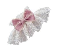 Zerodis Cat Collars Tugs Lace Bow Bib Collar for Cat with Pink Bow Lightweight Cute Elegant for Kittens Puppies Teddy Lace Princess Pet Scarf (XS)