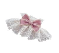 Zerodis Cat Collars Tugs Lace Bow Bib Collar for Cat with Pink Bow Lightweight Cute Elegant for Kittens Puppies Teddy Lace Princess Pet Scarf (S)