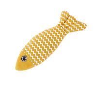 Zerodis Catnip FISS FISS BISS INTERACTIVE RESISTANT Fish Simulation Cat Toys for Kitten Material Cotton Cable (Yellow)
