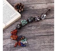 Zerodis Charms Pendants 7 Chakra Hanging Ornament Feng Shui Crystal Healing Stone Tassels Wall Hanger for Home Indoor Living Room Bed Room or Office Decor Chakra Stones Decor