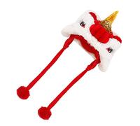 Zerodis Chinese Christmas Löwe Hut Netter Dogs Warm Lead Lion Dance for Pets (L)